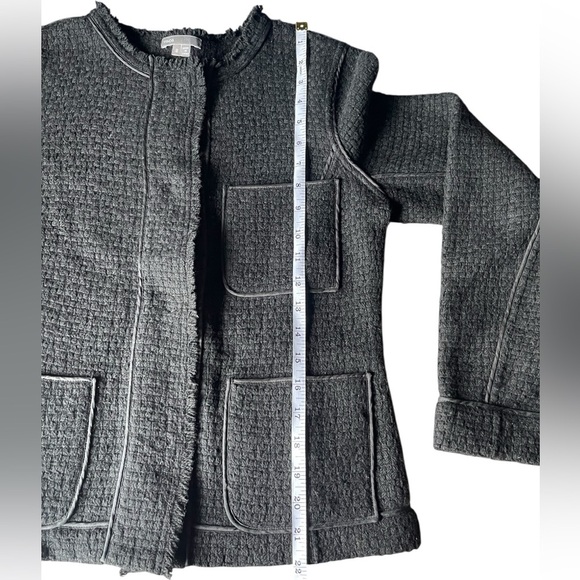 Vince Womens Textured Tweed Wool Black Cardigan/Blazer Size 8 - Picture 8 of 13